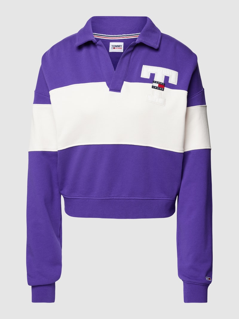Sweatshirt mit Label-Detail in lila