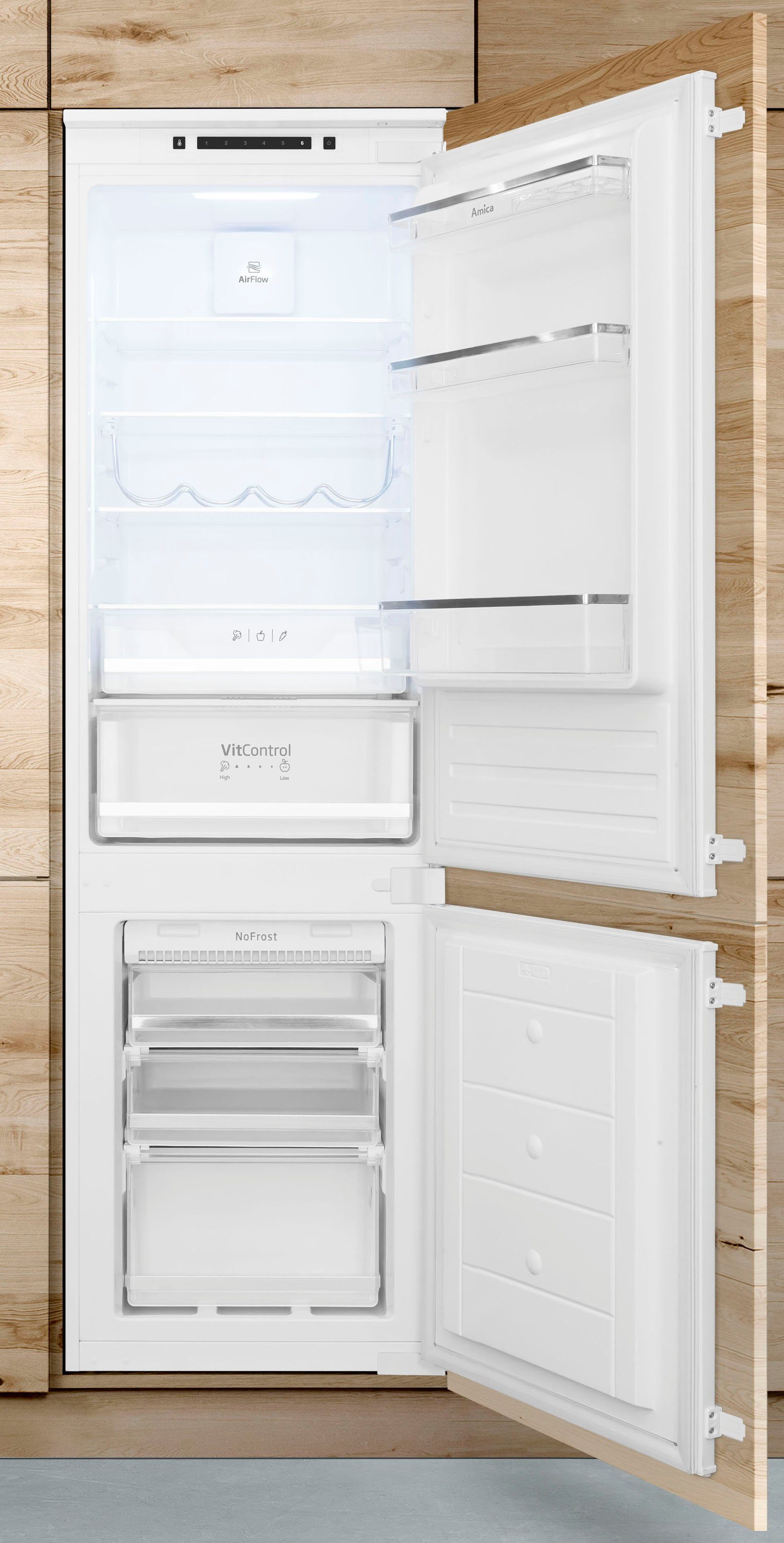 Amica Einbaukühlgefrierkombination BK3185.4NFVCAA / EKGCS 387 930, 176,9 cm hoch, 56 cm breit