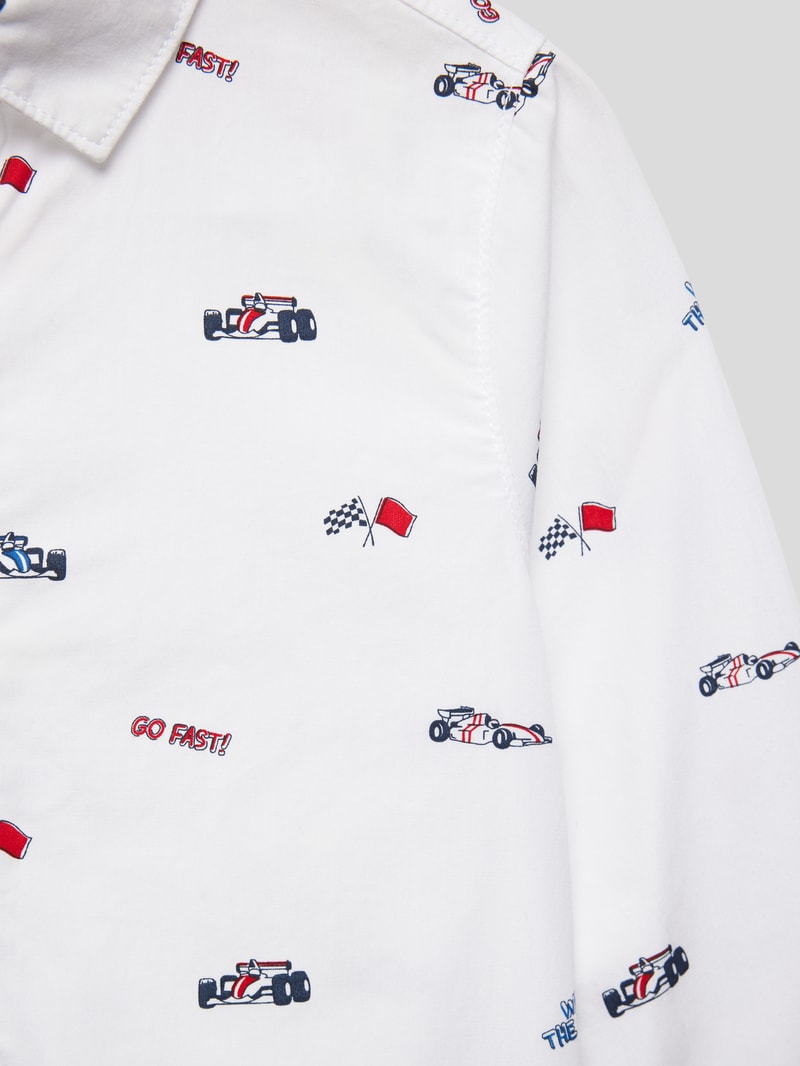 Hemd mit Allover-Motiv-Print in weiß