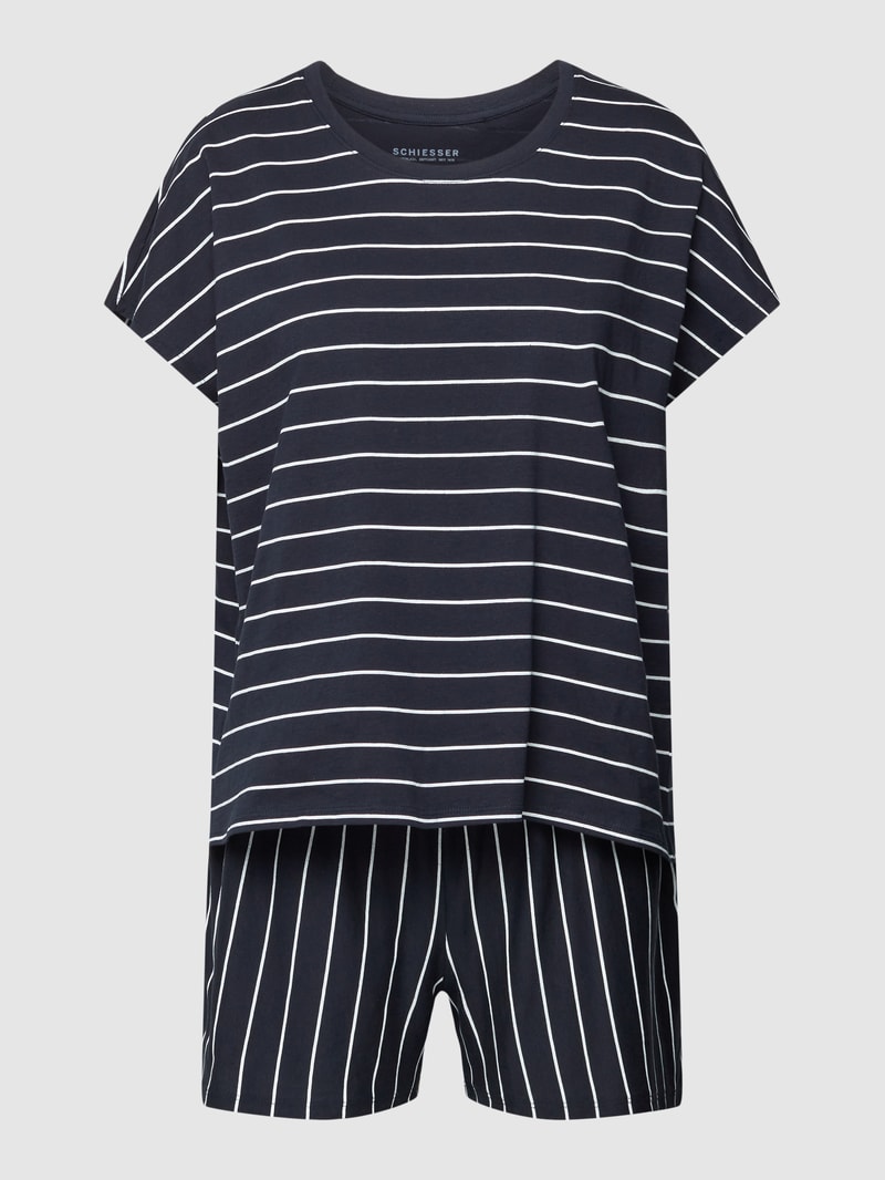 Pyjama mit Streifenmuster in marineblau