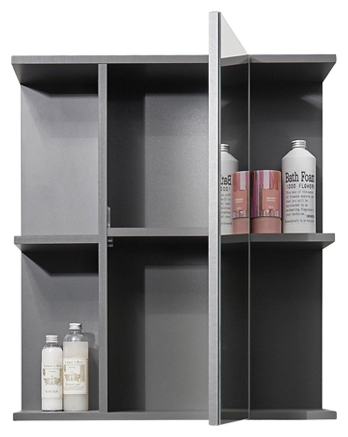 Badezimmerspiegelschrank Spiegelschrank, GLACK, Schwarz, B 60 cm, T 20 cm