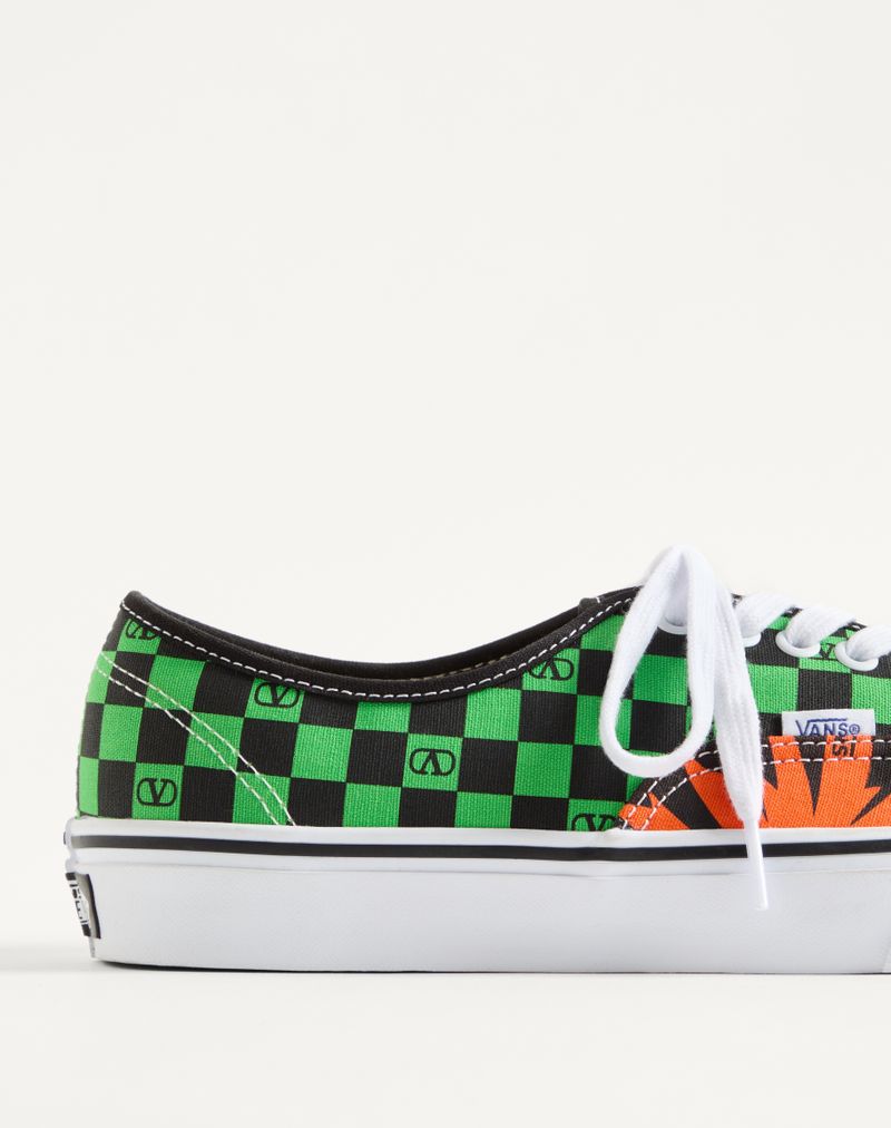 Sneaker Low-Top Valentino Garavani And Vans In Tessuto Con Stampa VLogo Checkerboard E Stampa Tropical Leaves