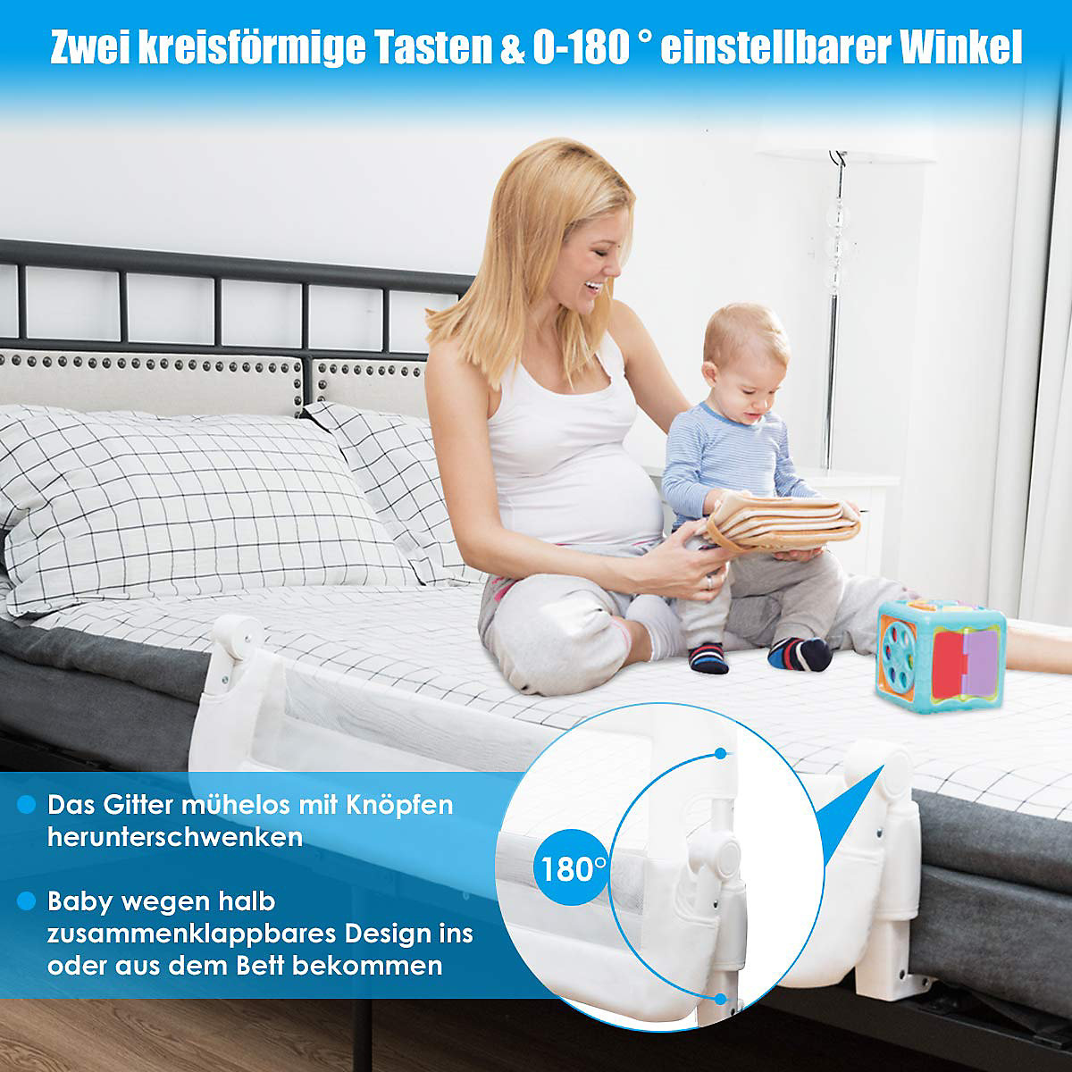 Bettschutzgitter klappbar 105 cm