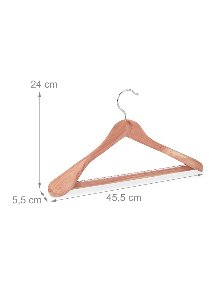relaxdays 8 x Kleiderbügel in Natur günstig kaufen onesize