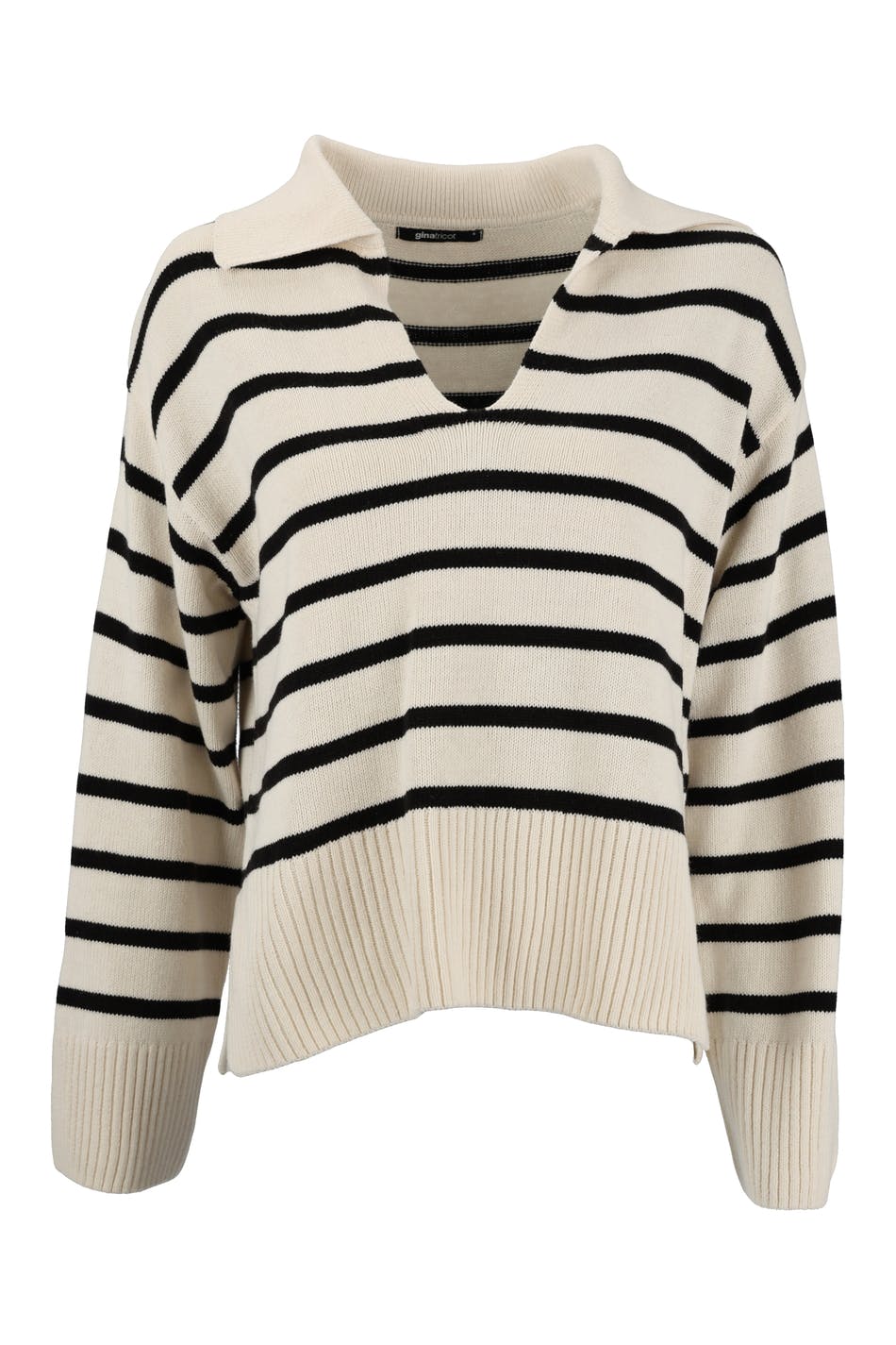 Knitted collar sweater