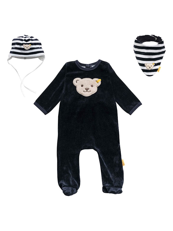 Steiff 3tlg. Outfit in Dunkelblau/ Weiß günstig kaufen