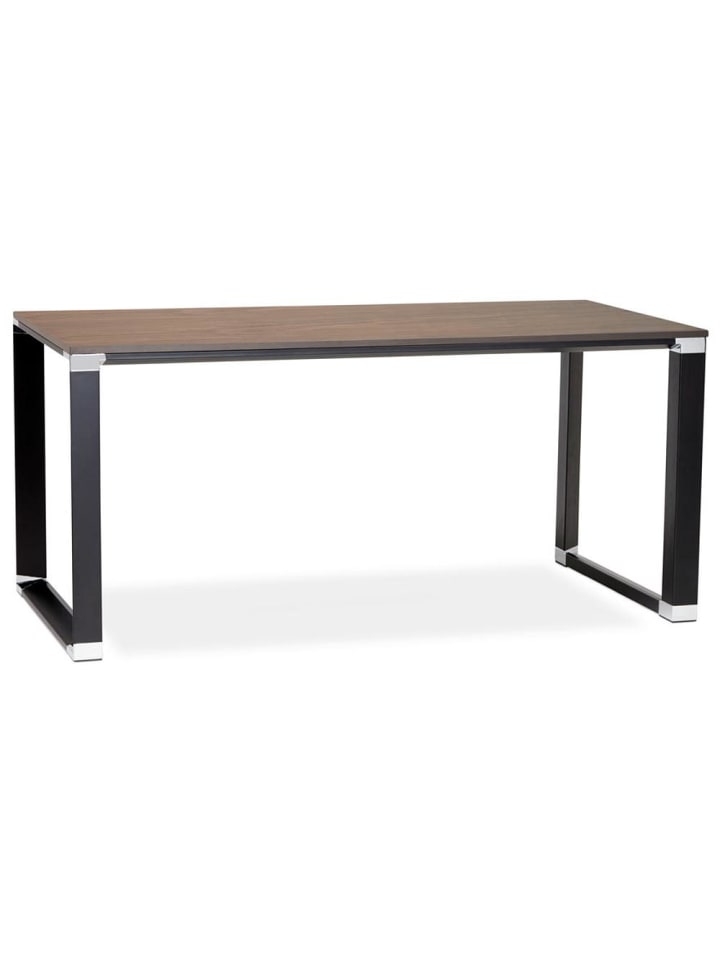 KADIMA DESIGN Schreibtisch 160x80 cm pflegeleicht zeitlos, Holz & Metall in Braun-Schwarz günstig kaufen