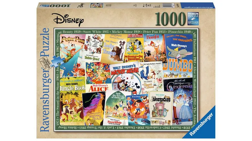 Ravensburger Puzzle -  Vintage Movie Poster - 1000 Teile