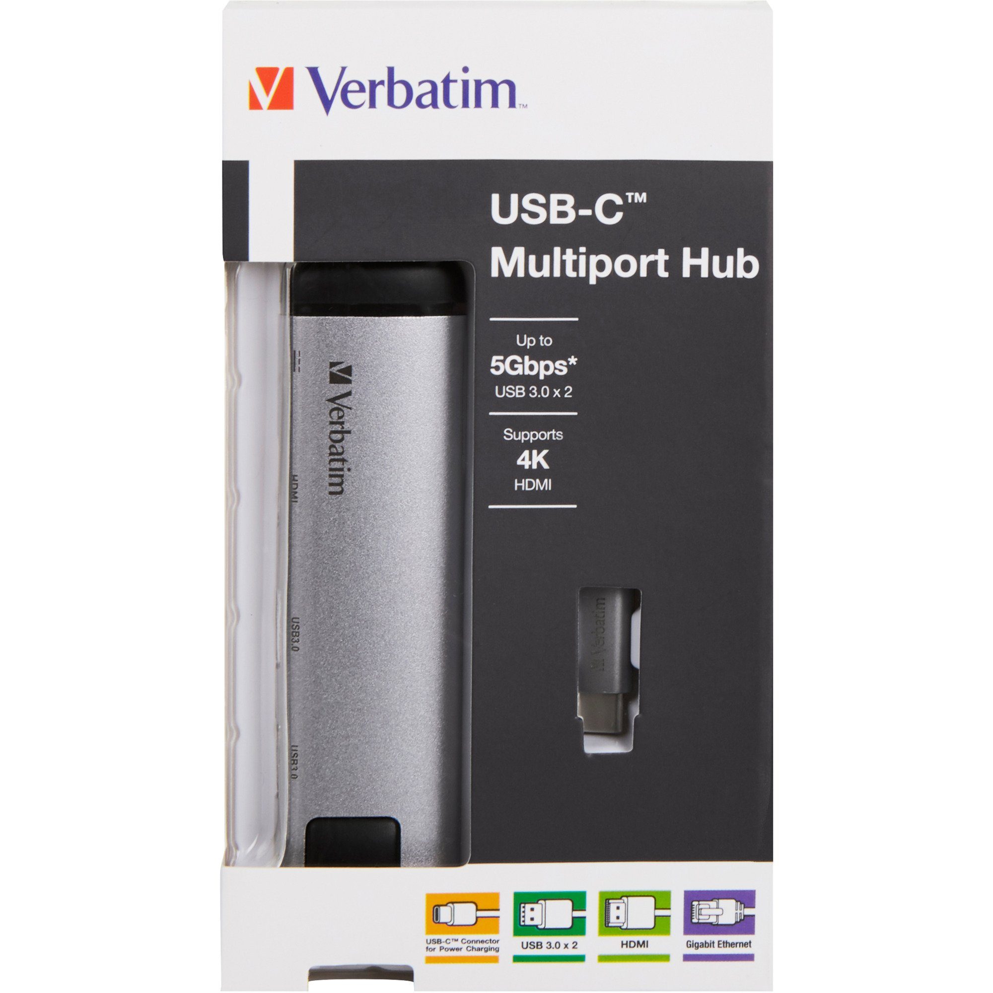 Verbatim Verbatim USB 3.2 Gen 1 Multiport-Hub, USB-C Audio- & Video-Adapter