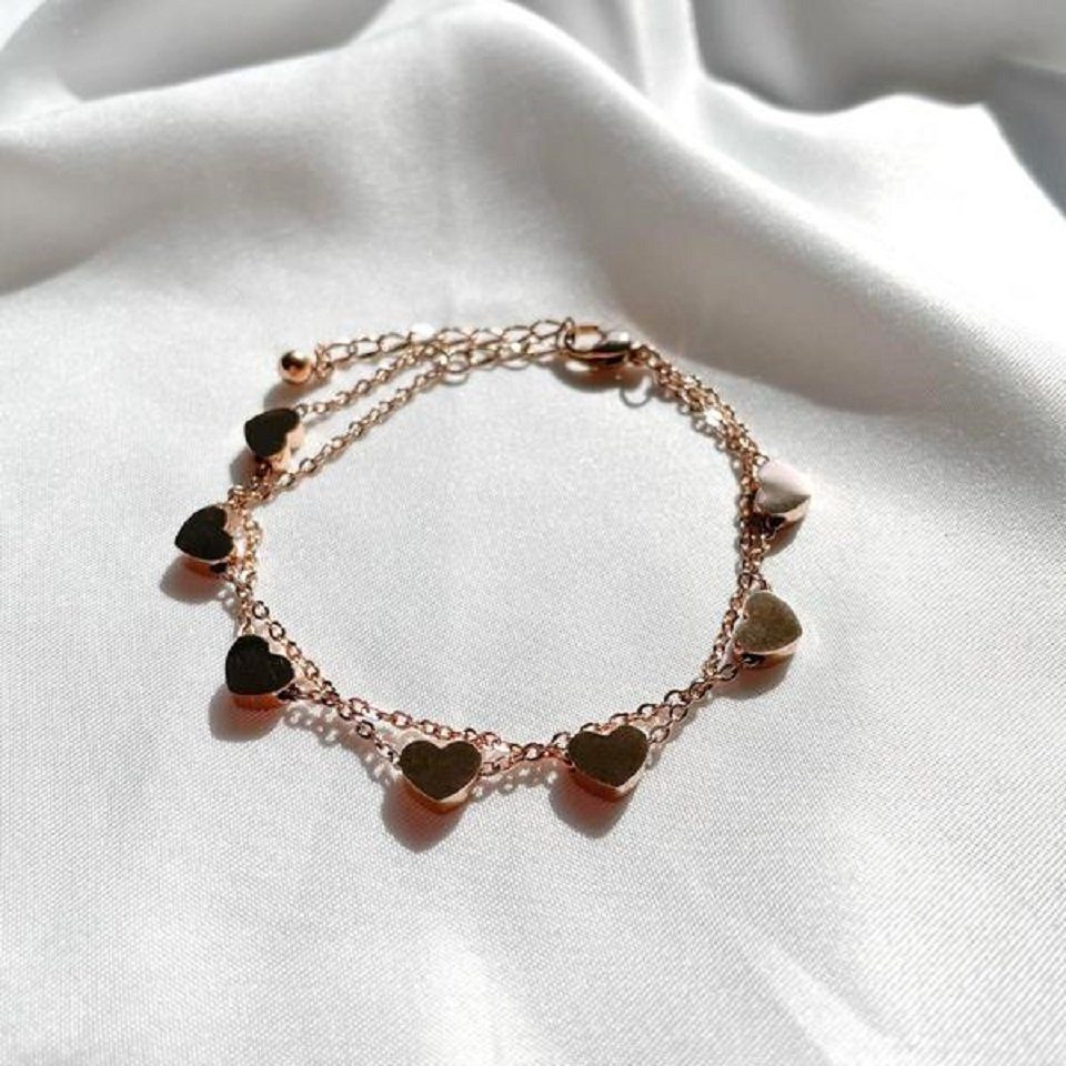 ENGELSINN Armband Schmuck Edelstahl Herzen Rose inkl. Geschenkbox (1-tlg)