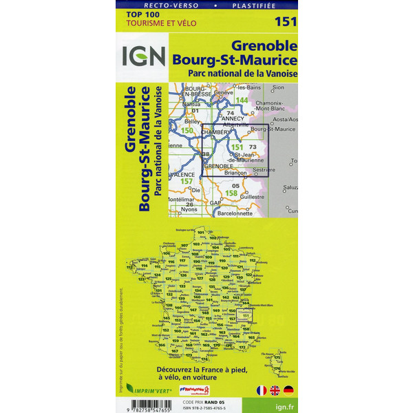 Grenoble Bourg-Saint-Maurice 1:100 000 - Wanderkarte