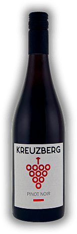 Kreuzberg, Pinot Noir, trocken, 2021, Pfalz  Kreuzberg, Pinot Noir, trocken, 2021, Pfalz  Feinaromatisch fruchtig mit einem Hauch von Schokolade. Jahrgang 2021 - 0,75	 Liter - Vol 12,5%