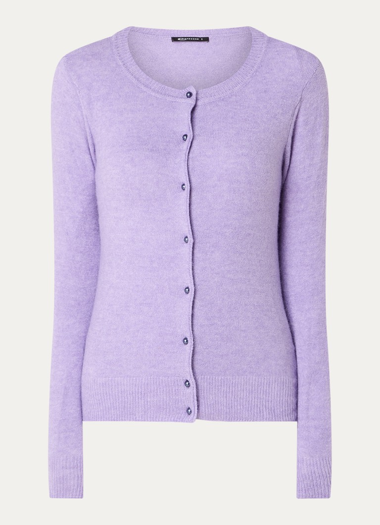 Cardigan de culoarea espresso, confecționat din material fin tricotat cu o notă de lână de alpaca