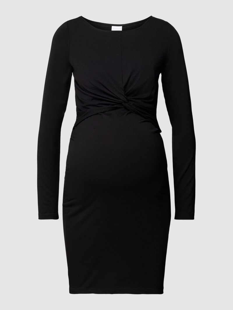 Umstands-Kleid mit Knotendetail Modell 'MACY' in schwarz
