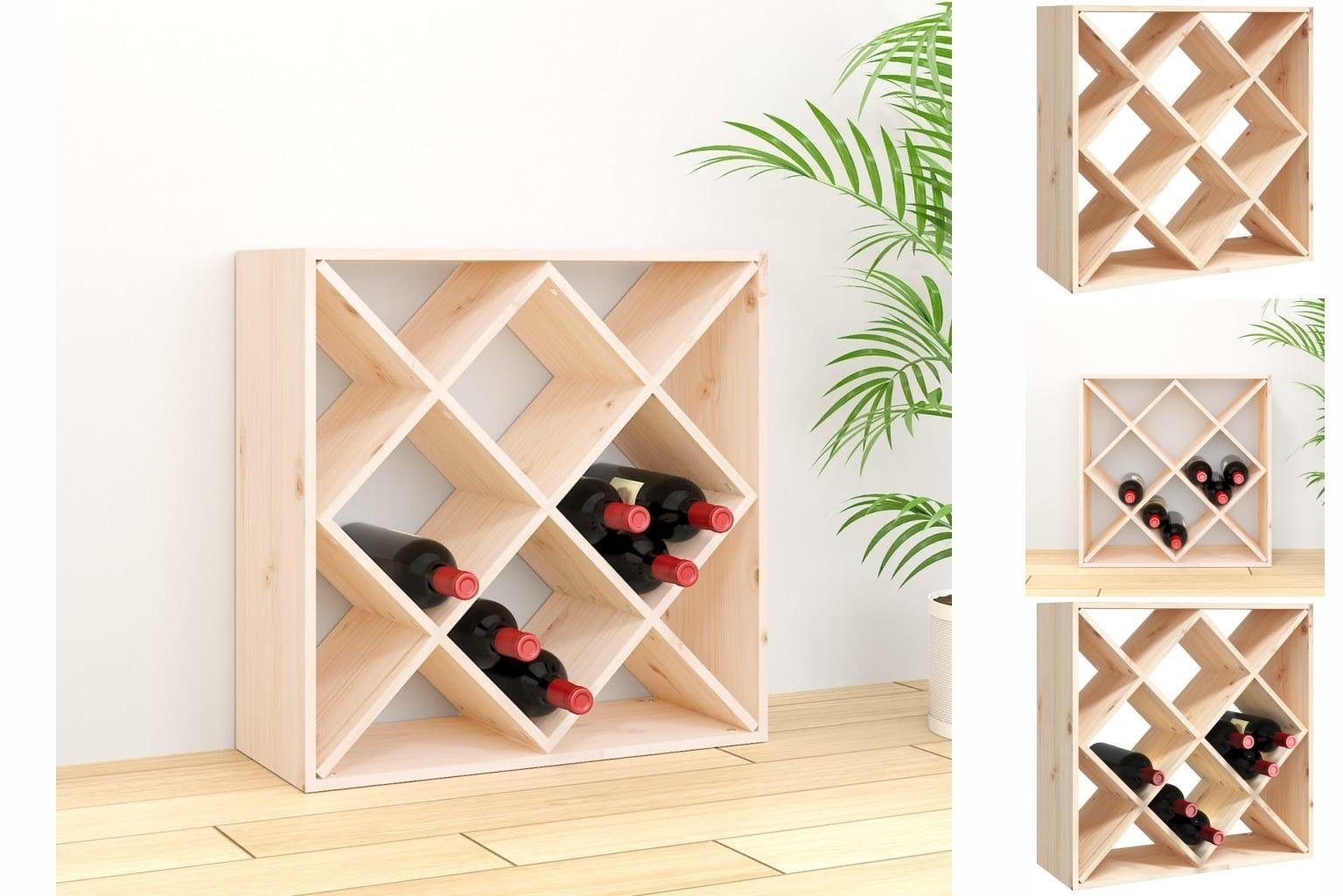 vidaXL Weinregal Weinregal 62x25x62 cm Massivholz Kiefer Flaschenregal Lagerung Flasche