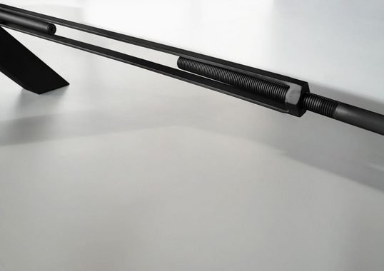 Massivmoebel24 Esstisch Esstisch Akazie 180x100x76 grau lackiert IRON LABEL #115