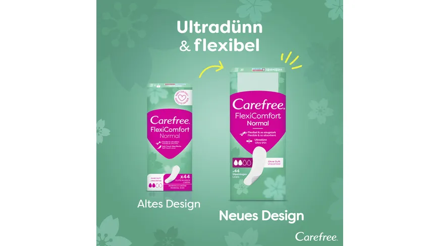 Carefree FlexiComfort Normal x44 Slipeinlagen ohne Duft