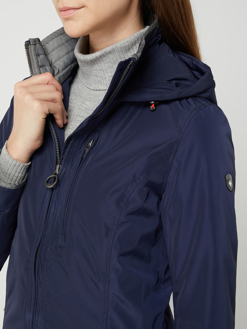 Jacke mit Label-Detail Modell 'STOCKHOLM' in dunkelblau
