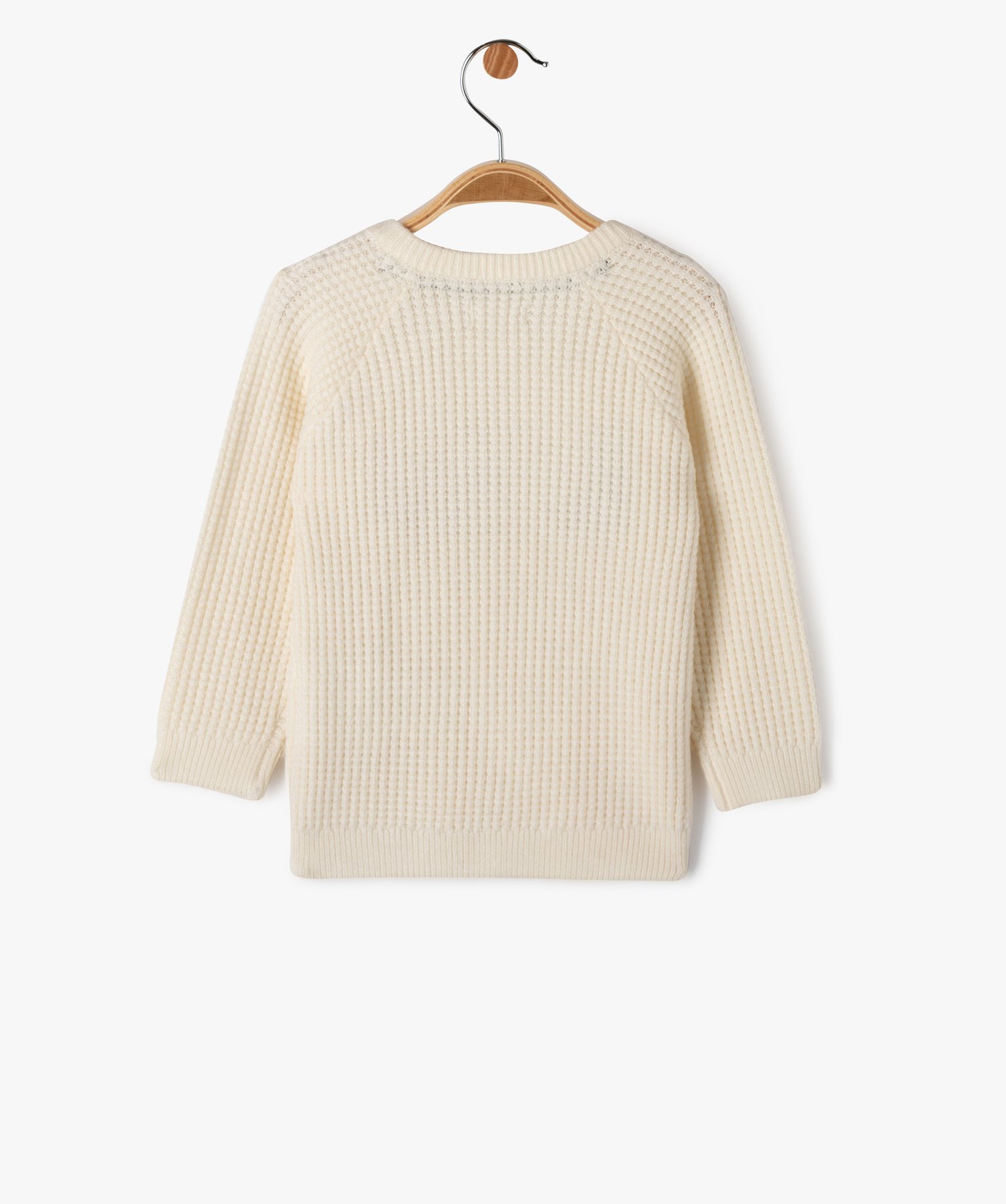 Pull grosse maille douillette et col rond bébé Garçon - L... ecru | GEMO