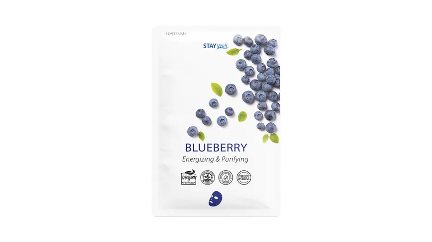 STAY Well Vegan sheet mask - BLUEBERRY