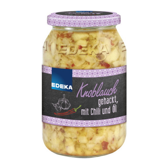 EDEKA Knoblauch gehackt in Öl mit Chili 95G