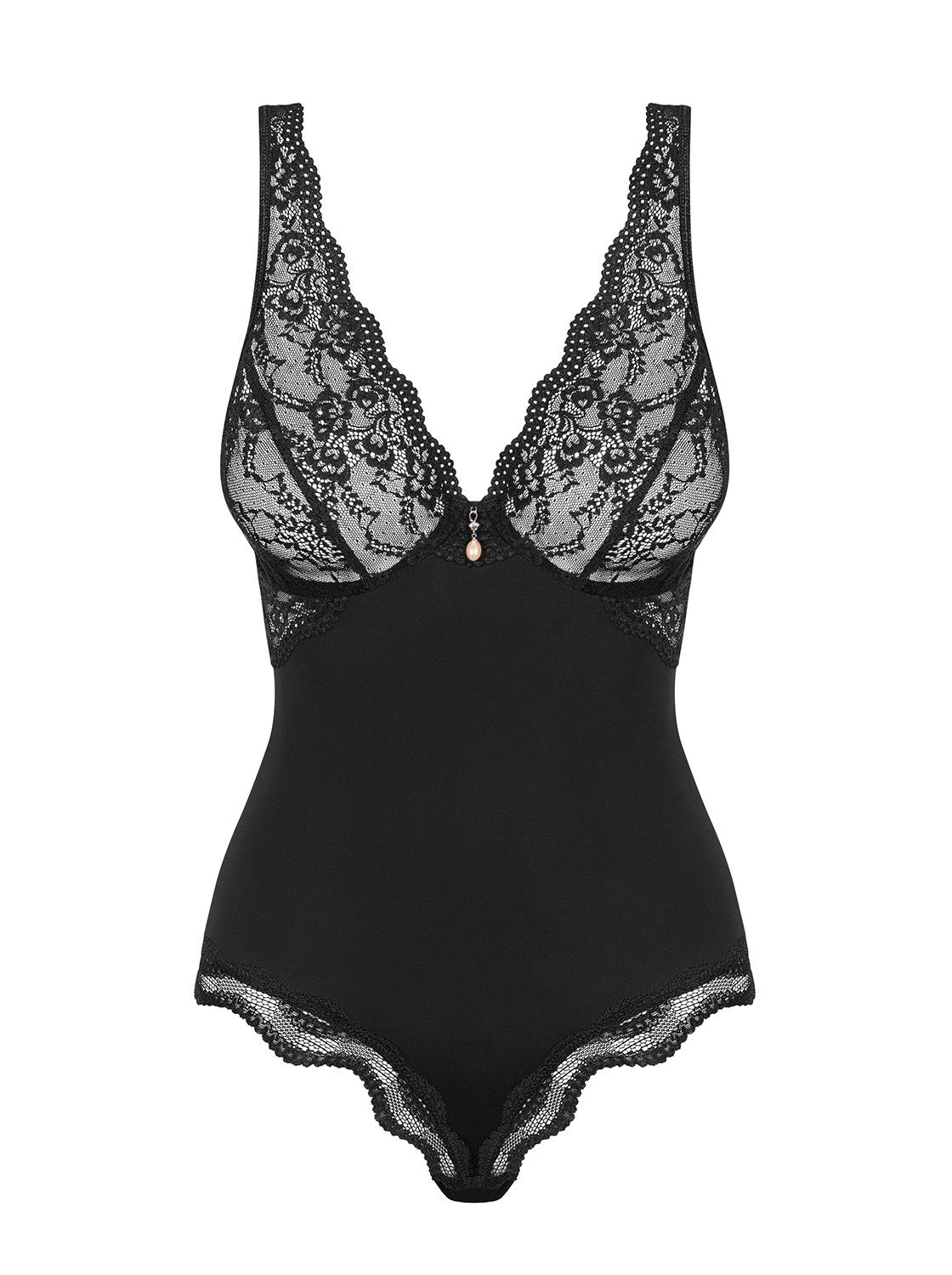 Obsessive Body Body Luvae schwarz mit Spitze Stringbody transparent