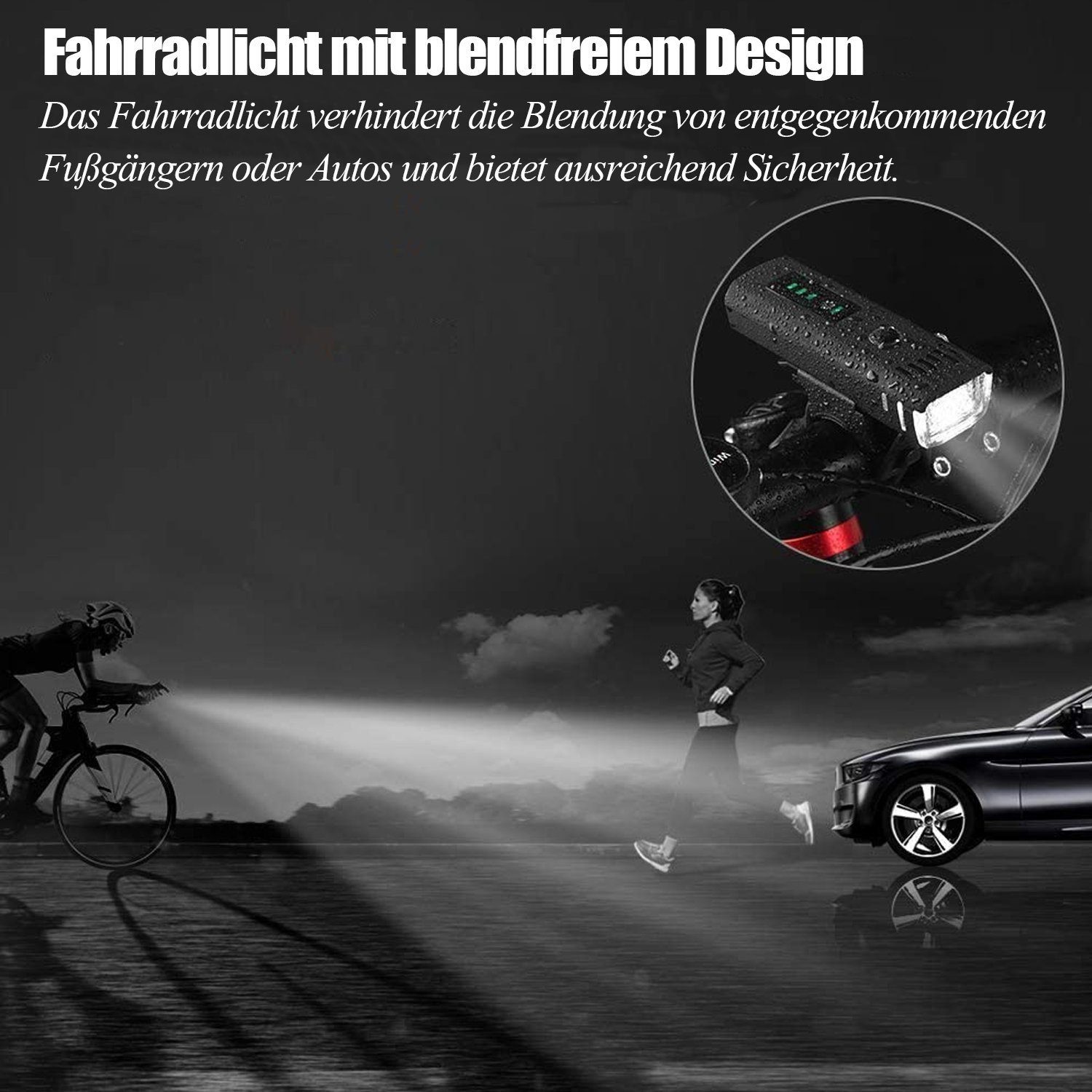 flowgoer Fahrradbeleuchtung LED-Mountainbike-Front- und Rücklichter für den Außenbereich