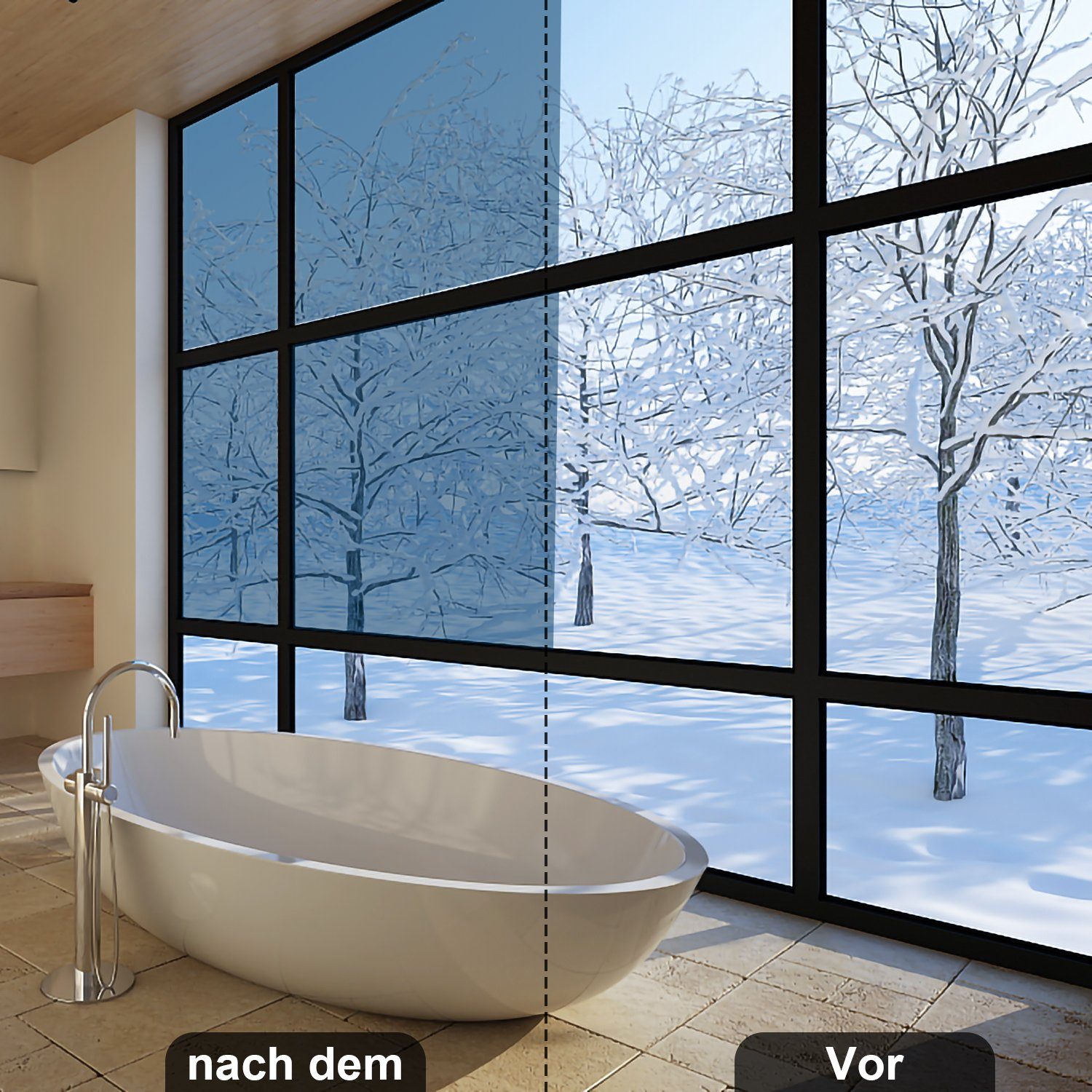 Fensterfolie Sichtschutzfolie Fensterfolie Spiegelfolie Selbstklebender Sonnenschut, Gimisgu
