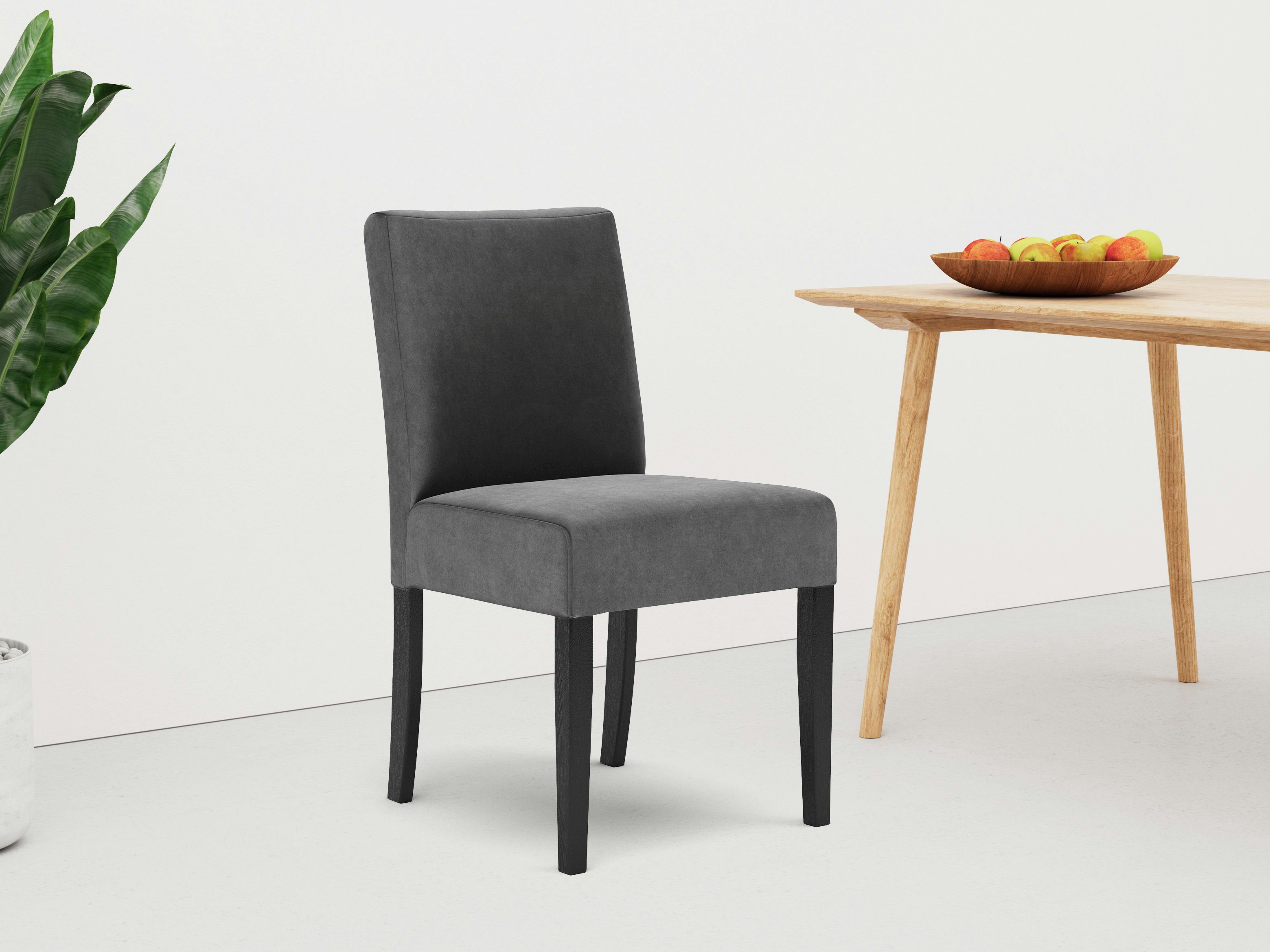 Home affaire 4-Fußstuhl Ella (Set, 2 St), im 2er Set erhältlich, Sitz und Rücken gepolstert, Sitzhöhe 51 cm
