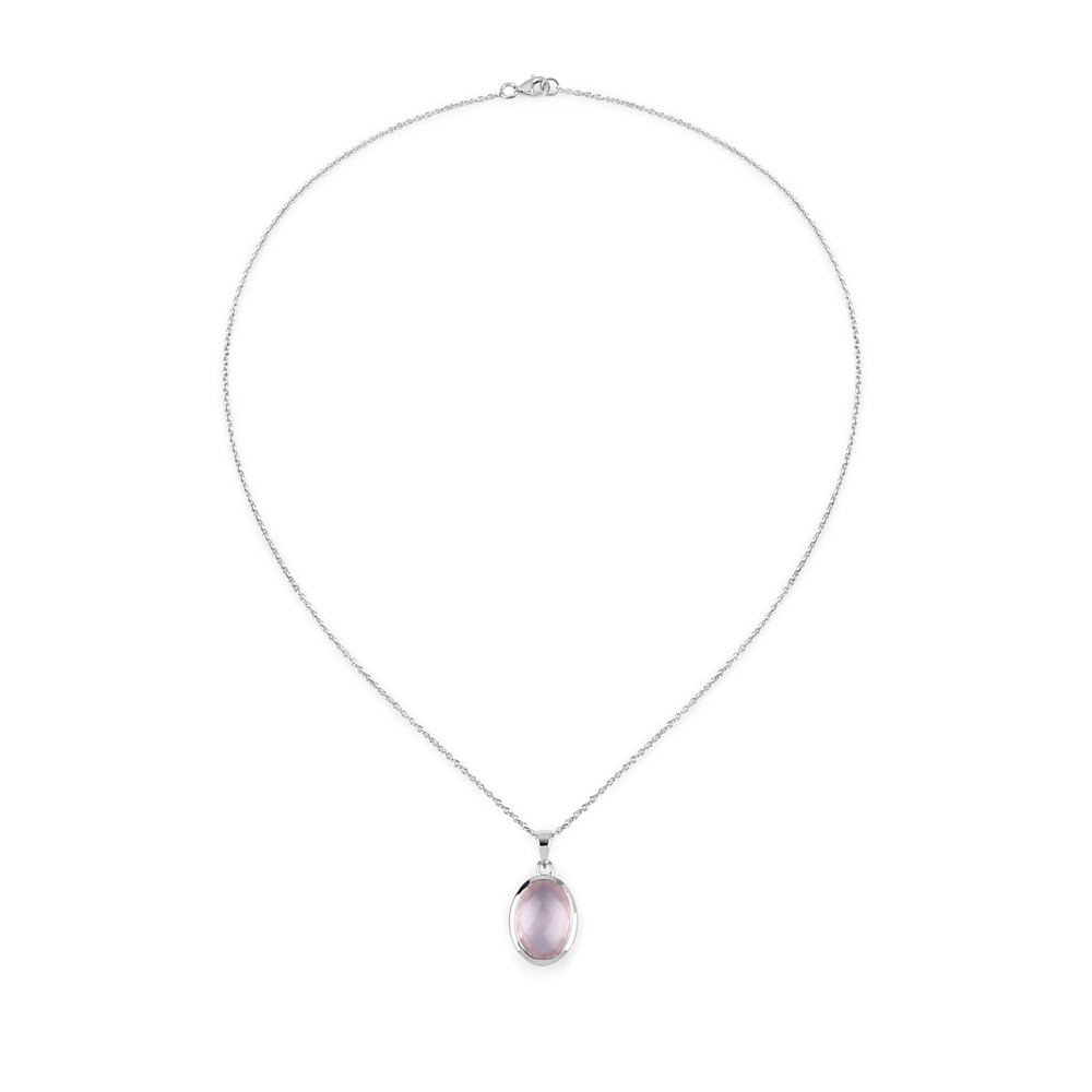 Rafaela Donata Chaîne Argent sterling Quartz rose en Argent Bijoux