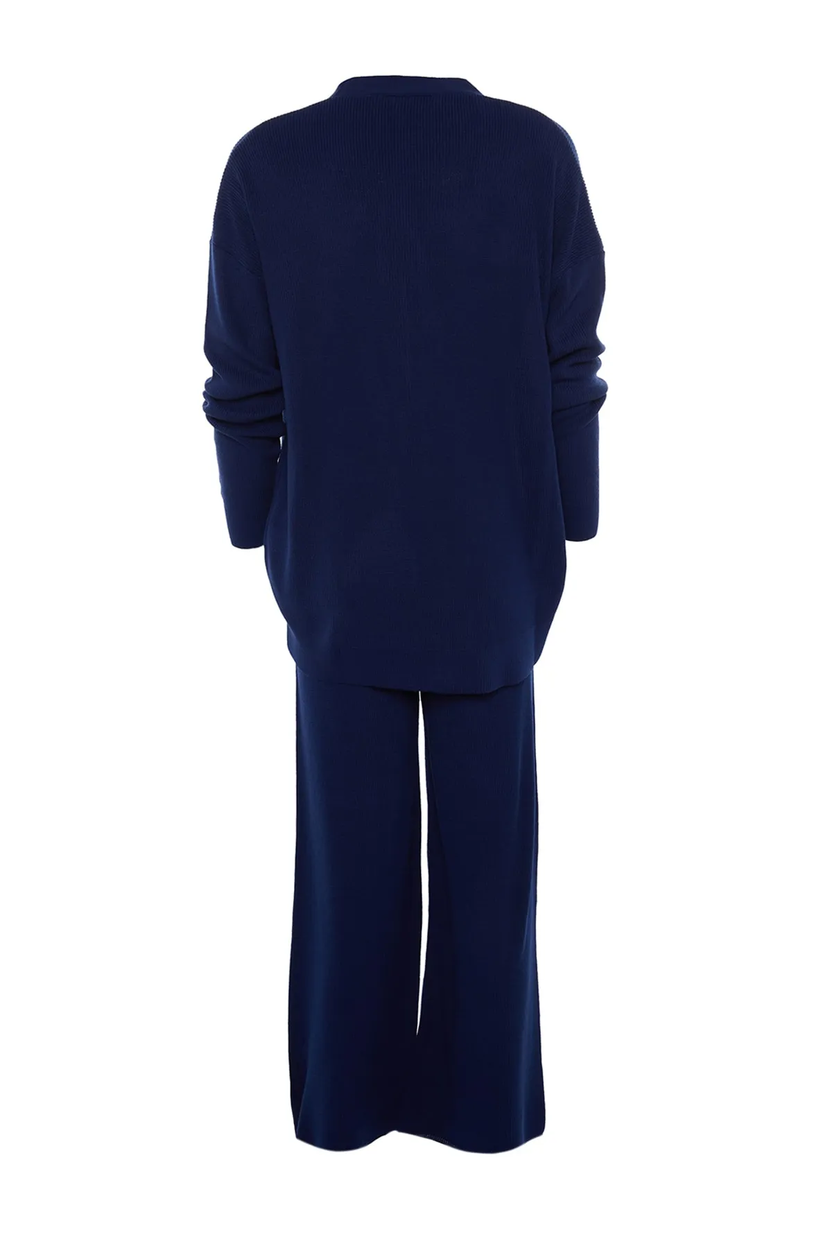 Trendyol Collection  Marineblaues Super-Oversize-Strickoberteil und -Unterteil-Set TWOAW23AU00001