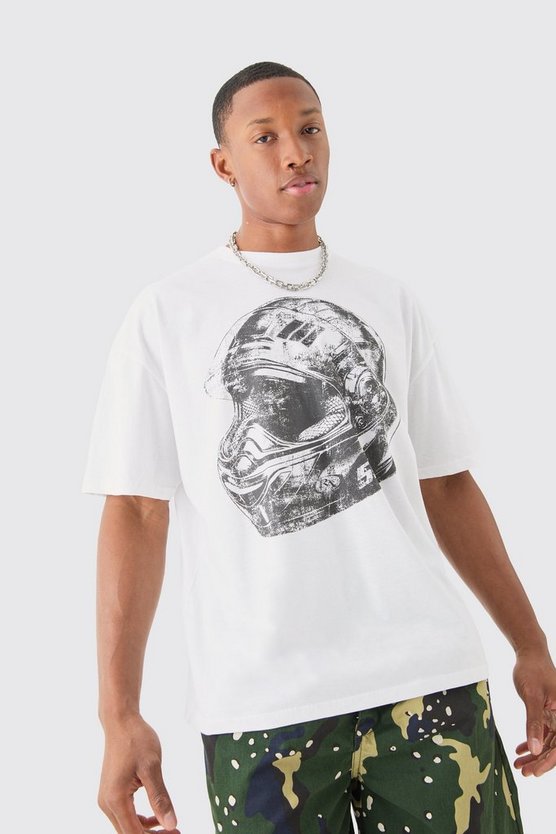 Oversize T-Shirt mit Moto-Heels Print
