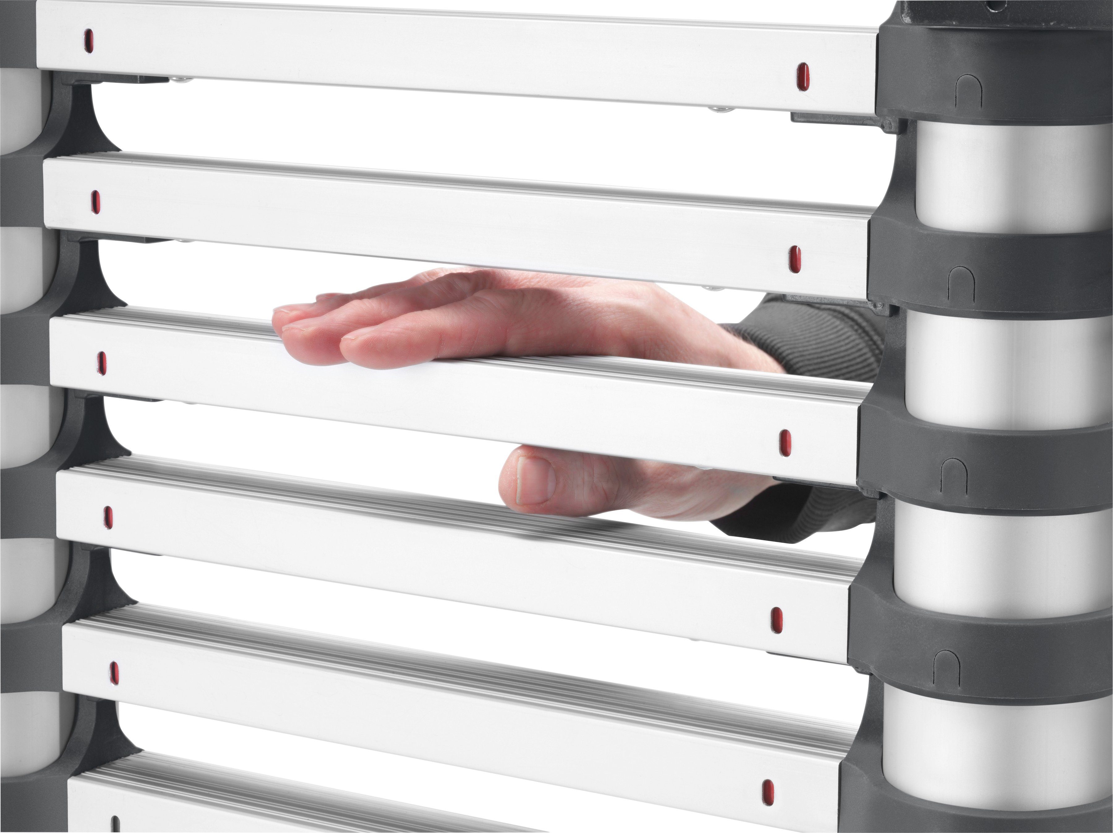 Hailo Teleskopleiter FlexLine, Alu-Sicherheits-Teleskopleiter 9 Sprossen