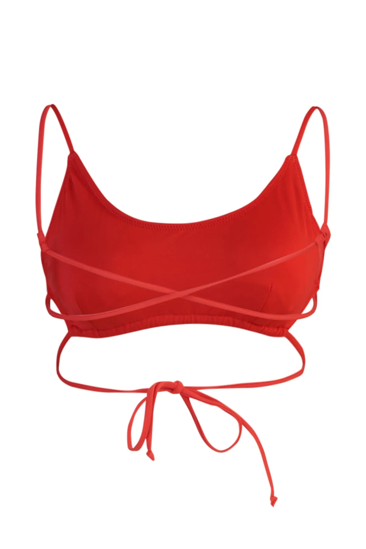 Trendyol Collection  Rotes Bralette-Bikinioberteil mit niedrigem Bund TBESS22BU0034