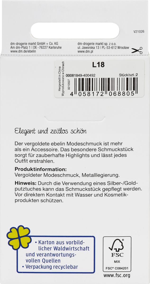 Ohrstecker vergoldeter Modeschmuck, 2 St