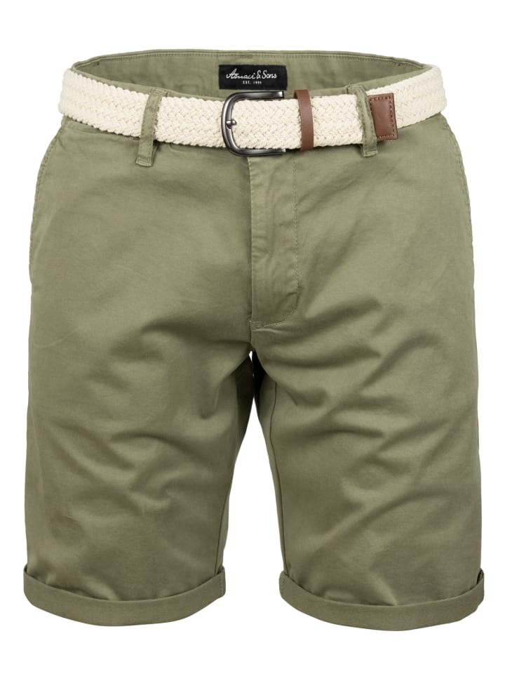 Amaci&Sons Chinoshort inkl. Gürtel BERWYN in Olive günstig kaufen