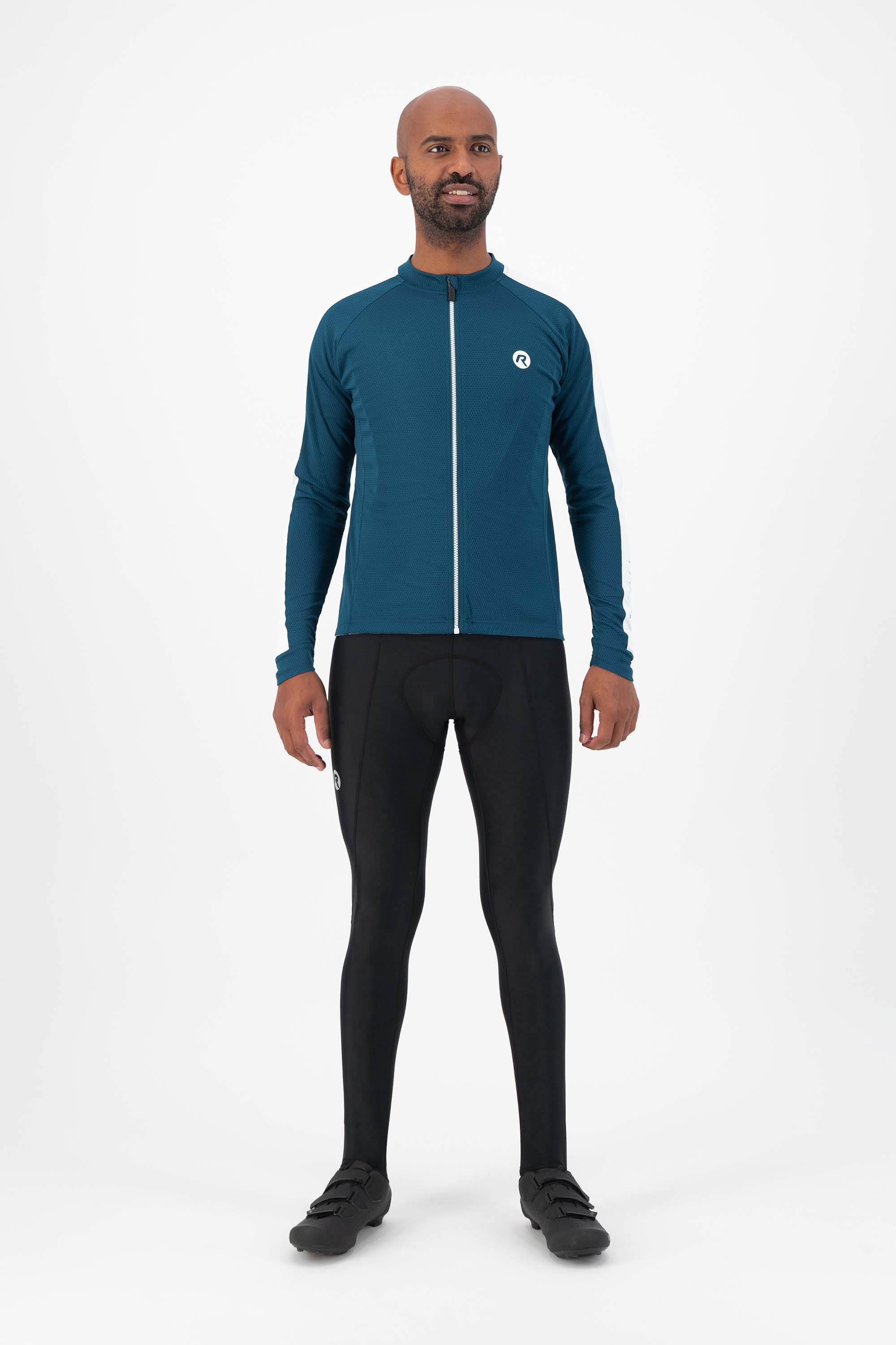 Rogelli Explore Blue White Herren Langarm-Radtrikot