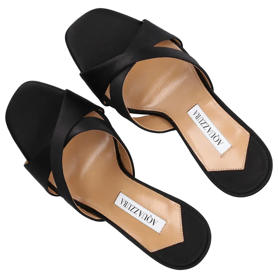 Aquazzura - Sandalen YES DARLING 95 Satin - schwarz