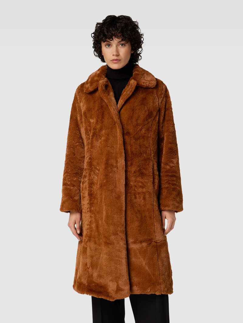 Mantel aus Teddyfell Modell 'Calino' in cognac