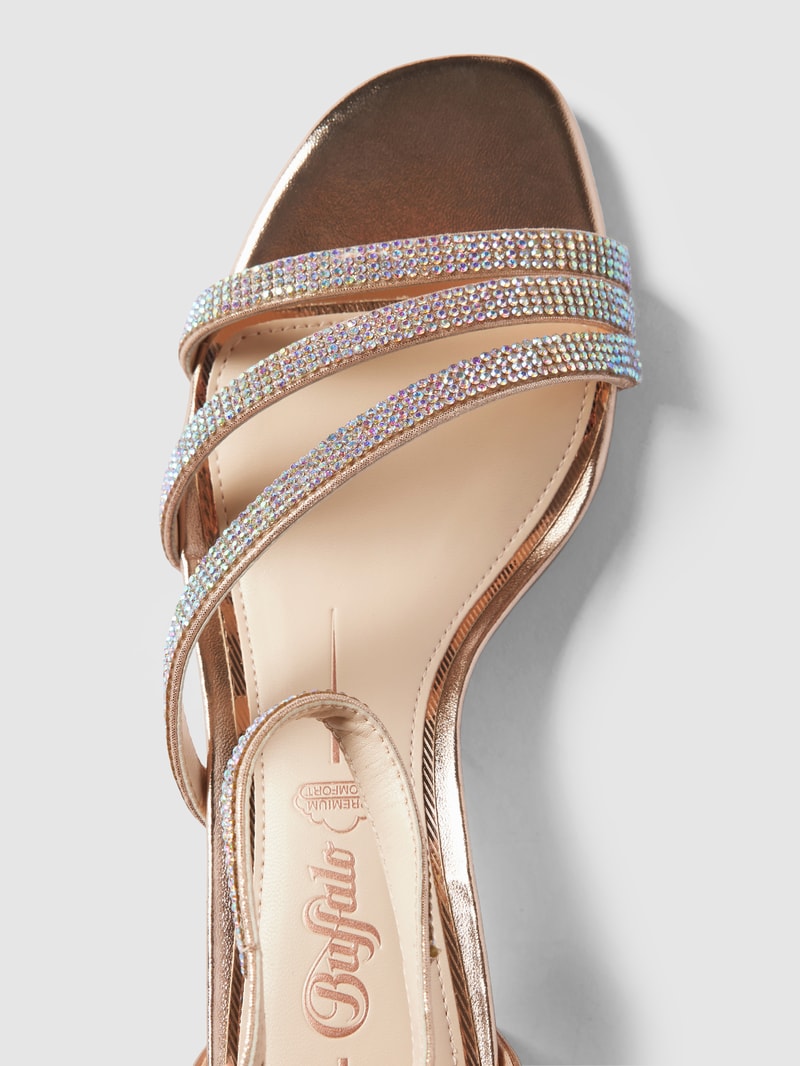 Sandaletten mit Paillettenbesatz Modell 'LILLY' in rose gold