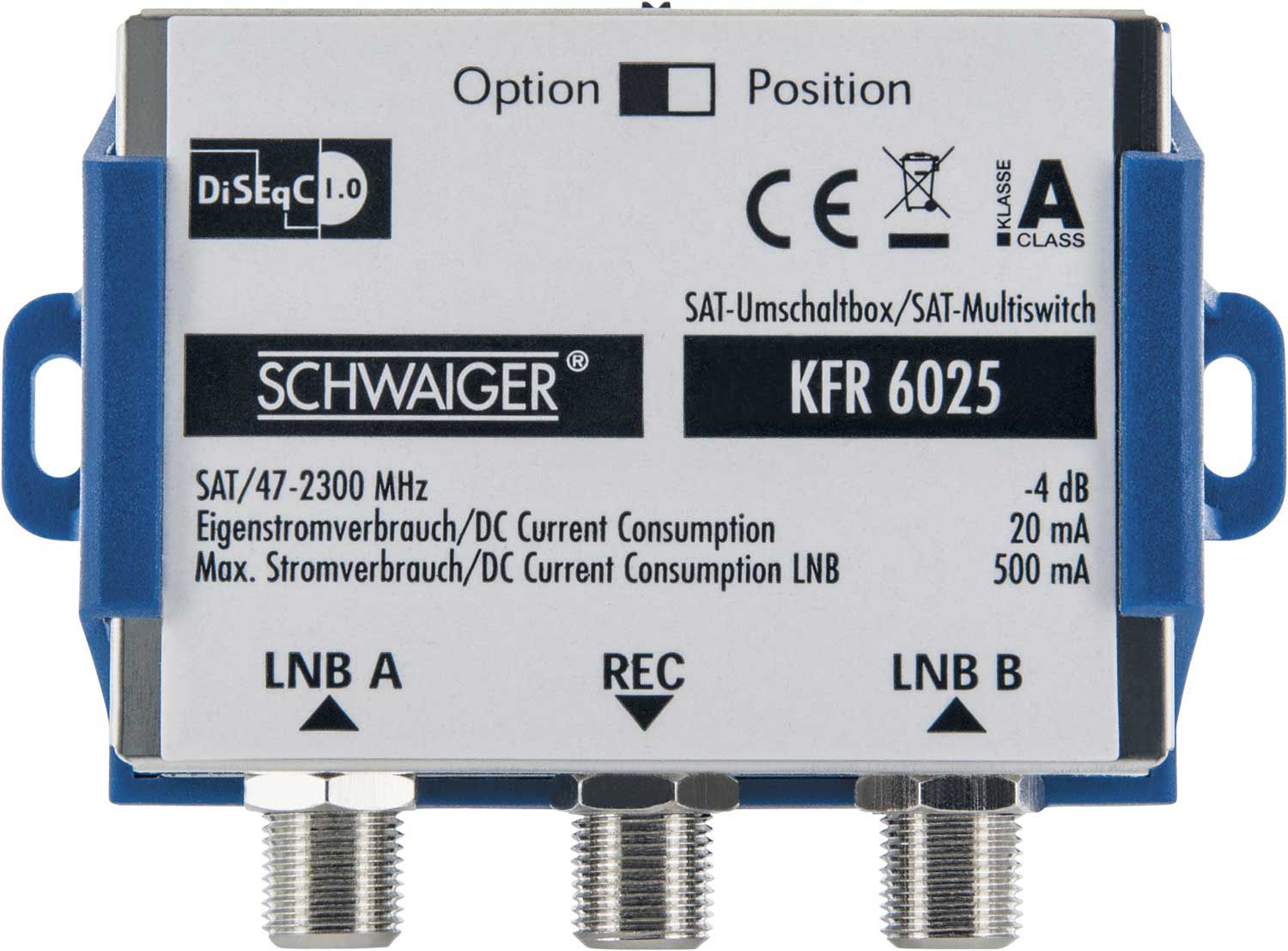 Schwaiger DiSEqC SAT-Multischalter 2 auf 1
