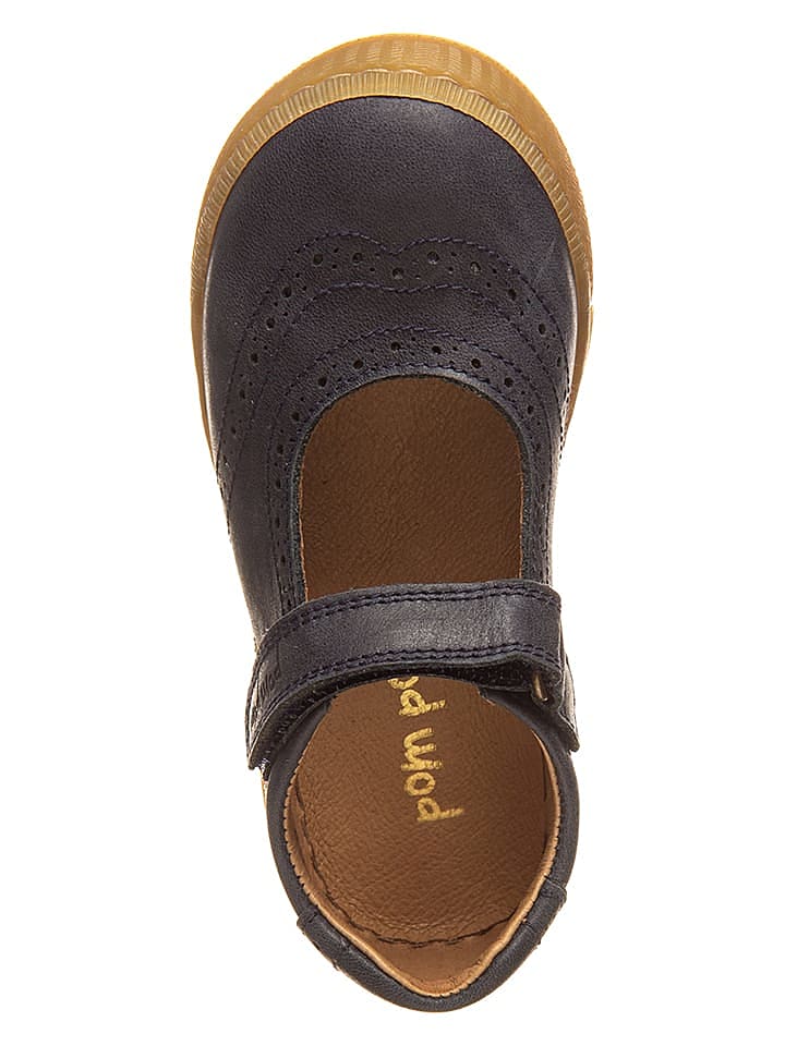 POM POM Leder-Spangenballerinas in Dunkelblau günstig kaufen 30