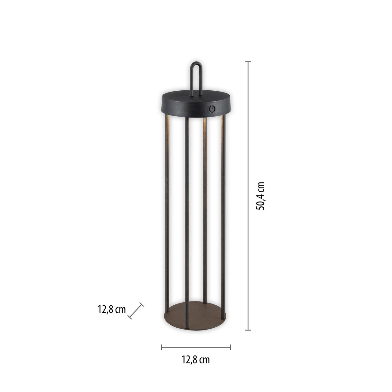 JUST LIGHT Akku Tischleuchte ANSELM, 1x LED-Board/1,50Watt/2700Kelvin, IP44, Schwarz