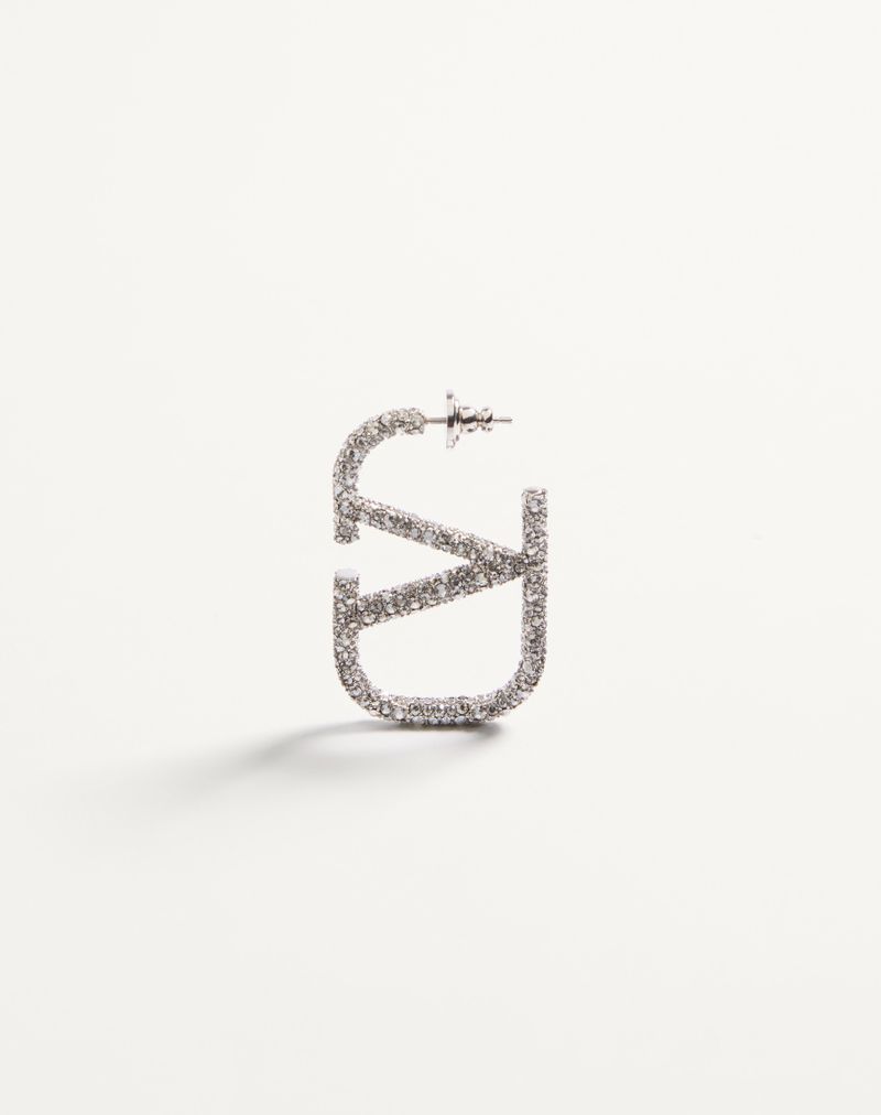 Brincos com a assinatura VLogo em metal e cristais Swarovski®