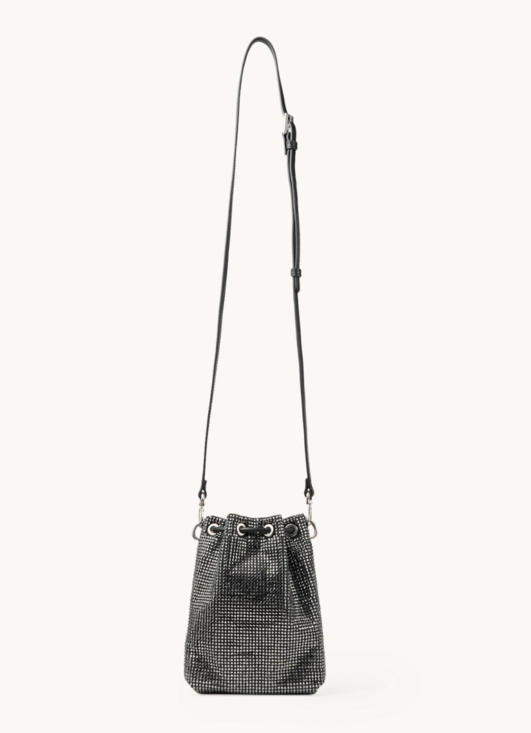 Jimmy Choo Cinch Mini atlasinė rankinė su veršiuko odos detalėmis