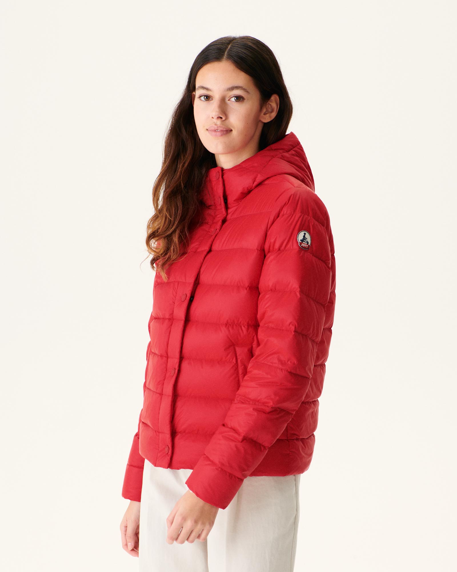 Doudoune droite à capuche Rouge Jane
