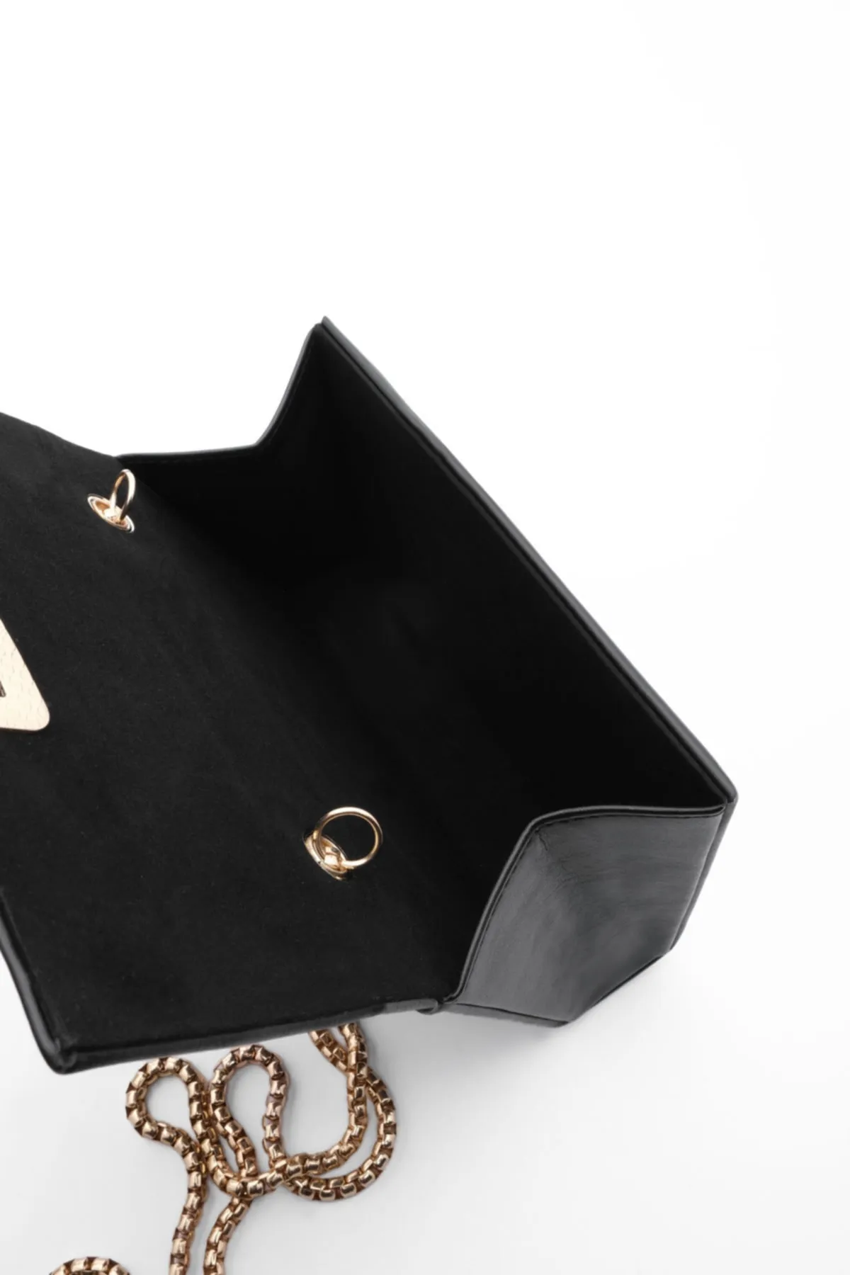 Marjin  Damen Hand- und Umhängetasche Goldfarbe Goldkettenriemen Sovi schwarz