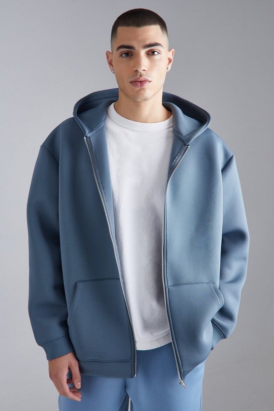 Oversize Scuba Hoodie mit Reißverschluss