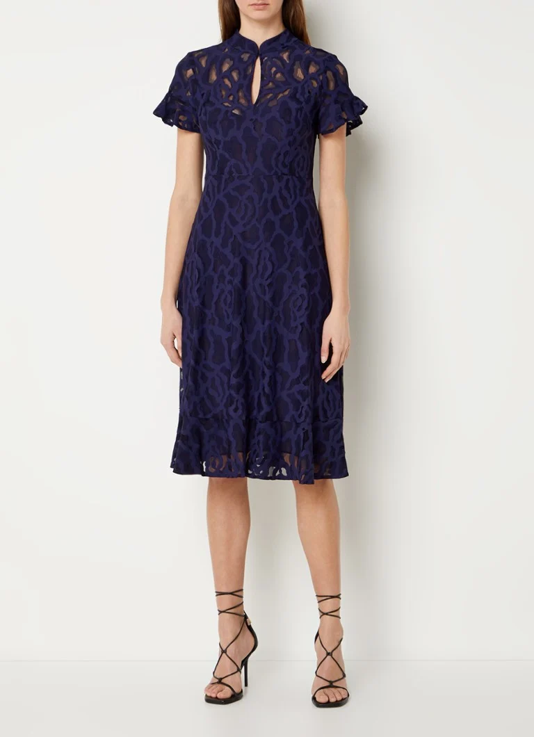 Rochie Phase Eight Lulu din dantelă, bleumarin, mărimea 08