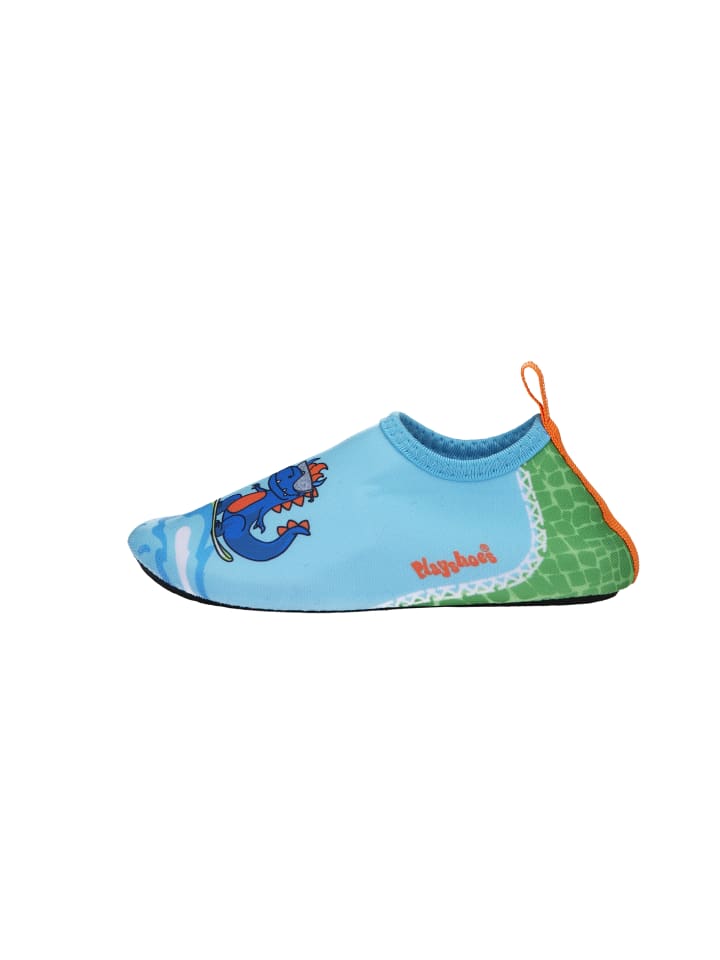Playshoes Barfuß-Schuh Dino in Blau/Grün günstig kaufen